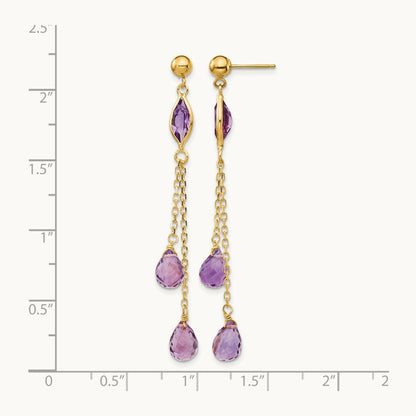 Amethyst Post Dangle Earrings — photo set