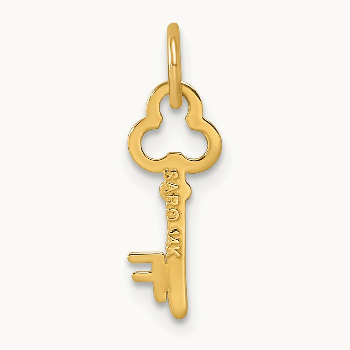 Key Initial Charm — 14K Yellow Gold, F