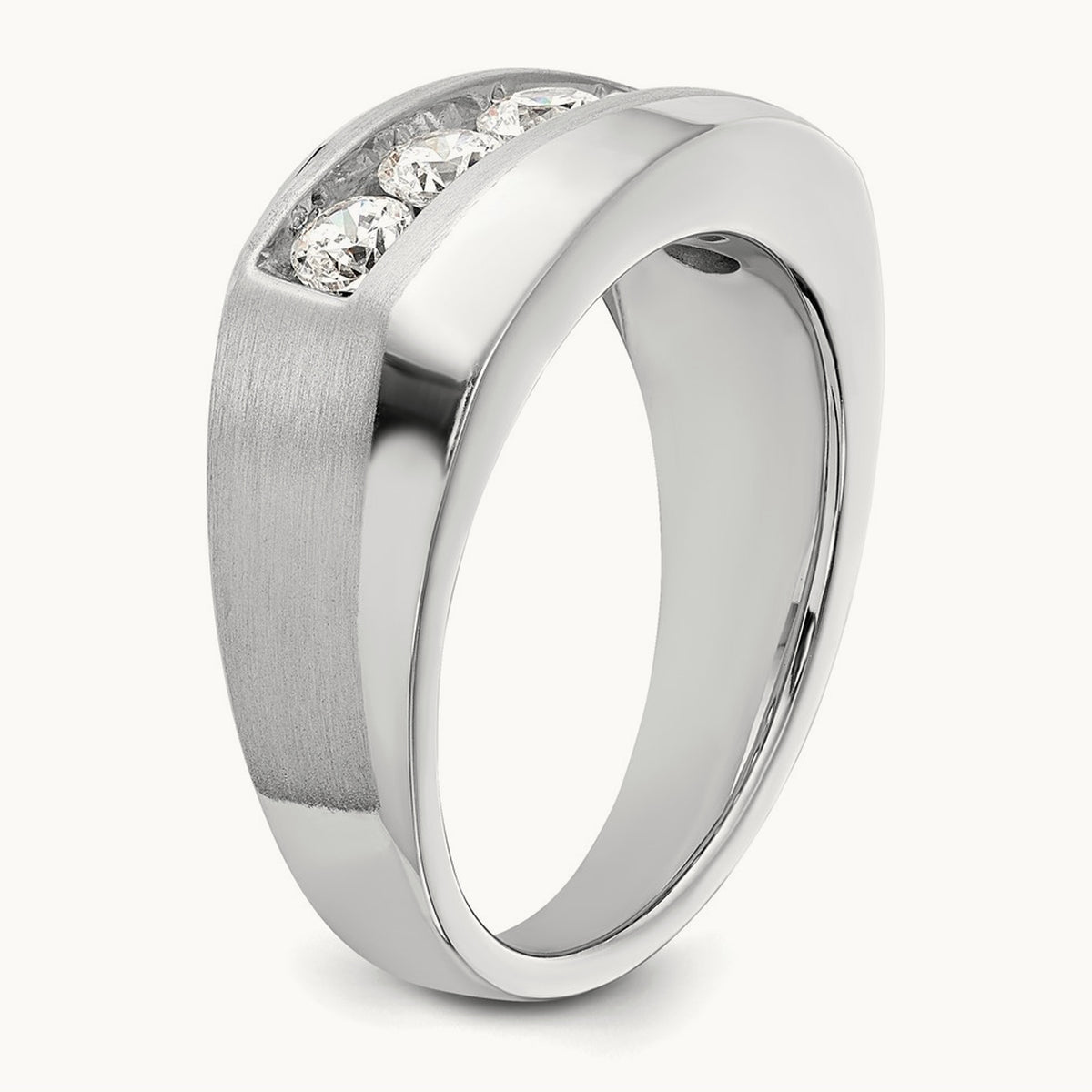 5 Stone Men's Ring — 10K White Gold, 10