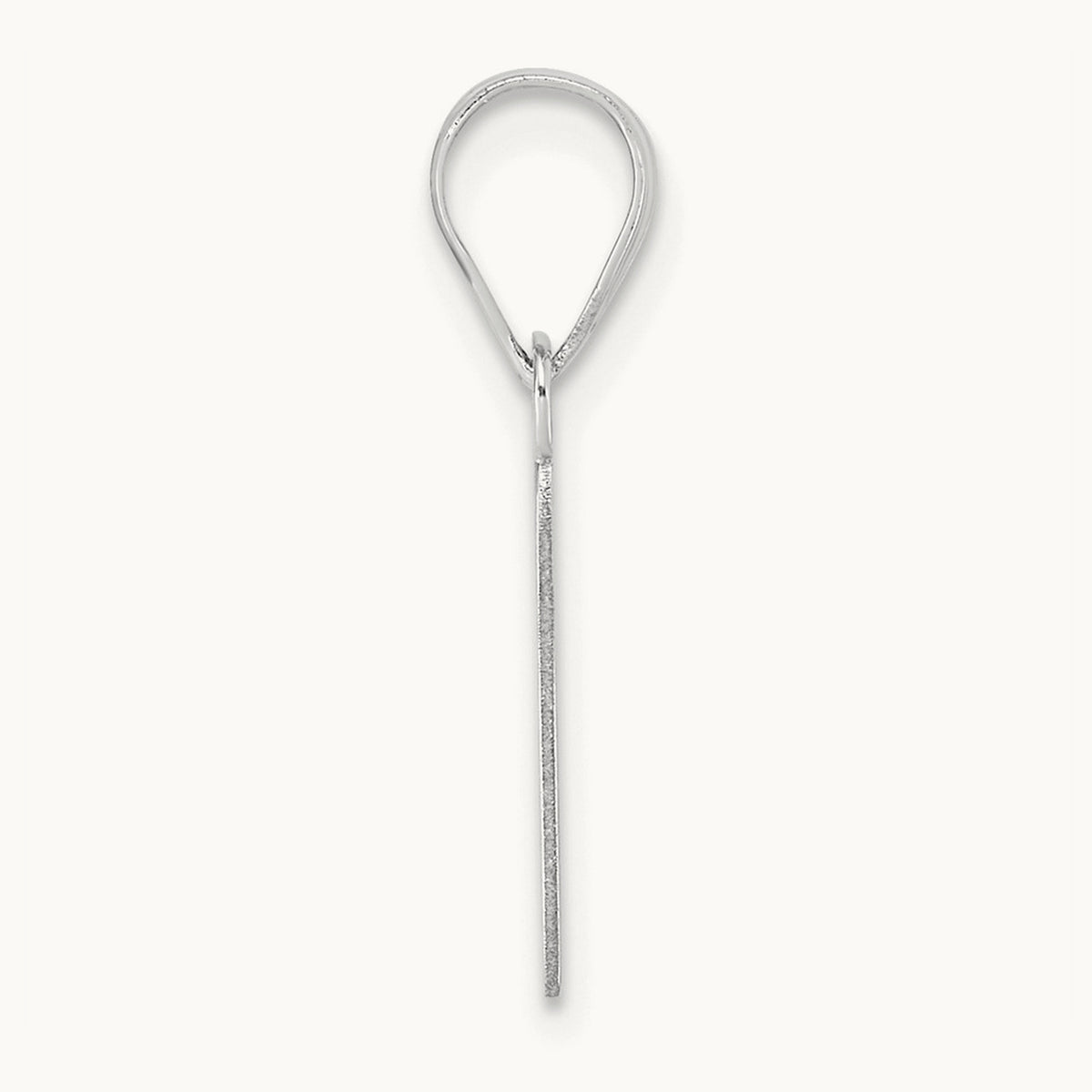 Polished Script Initial Pendant — 14K White Gold, L