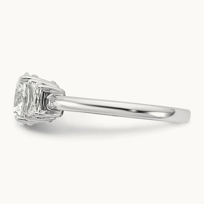 Trapezoid Sidestones Engagement Ring, 3/8-3 3/4 ct Lab-Grown Diamond — 14K White Gold