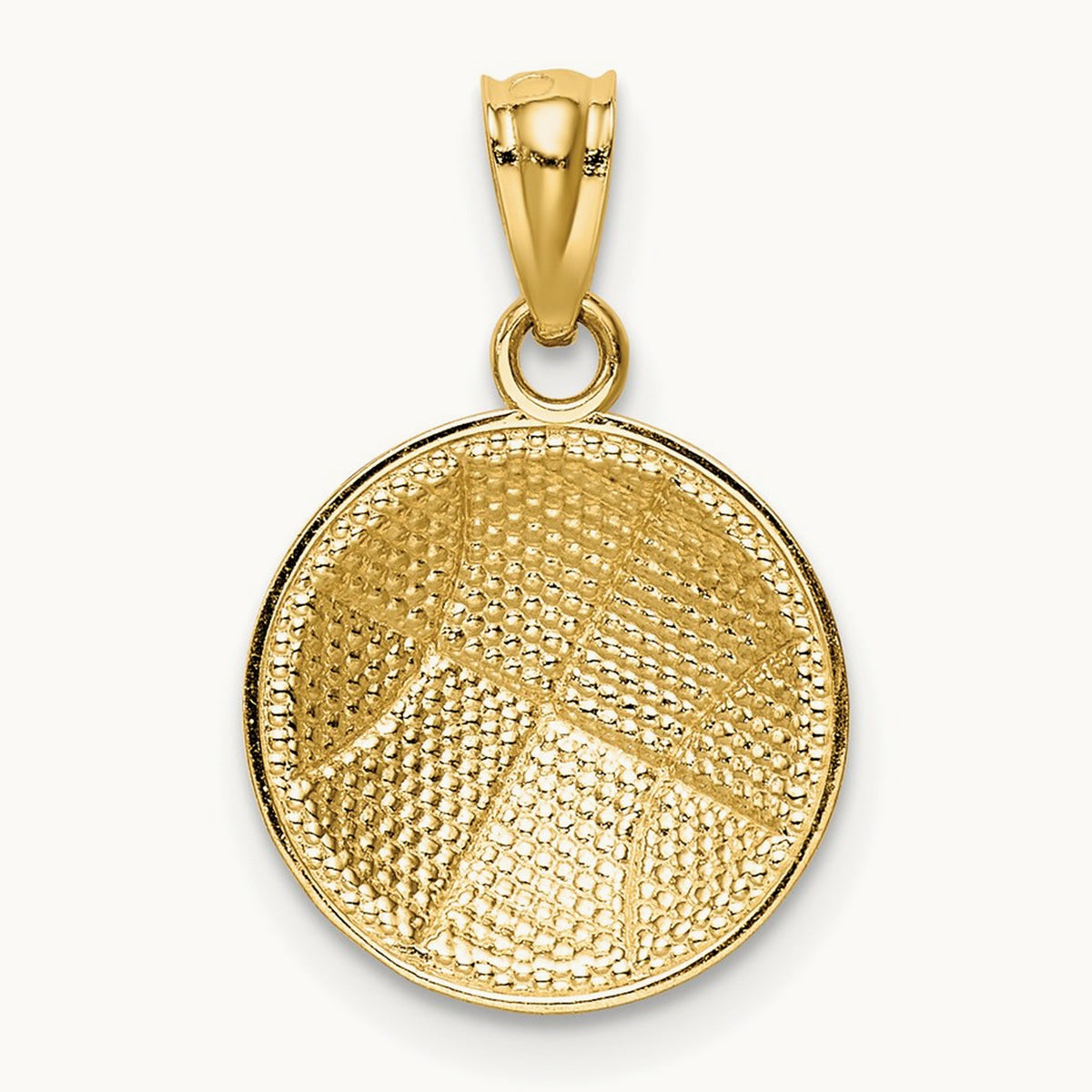 Satin and Polished Basketball Pendant, 14K