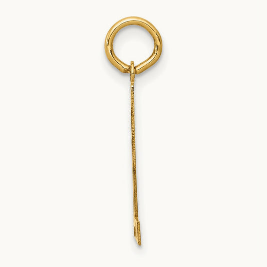 Small Satin Number 72 Charm — 14K Yellow Gold