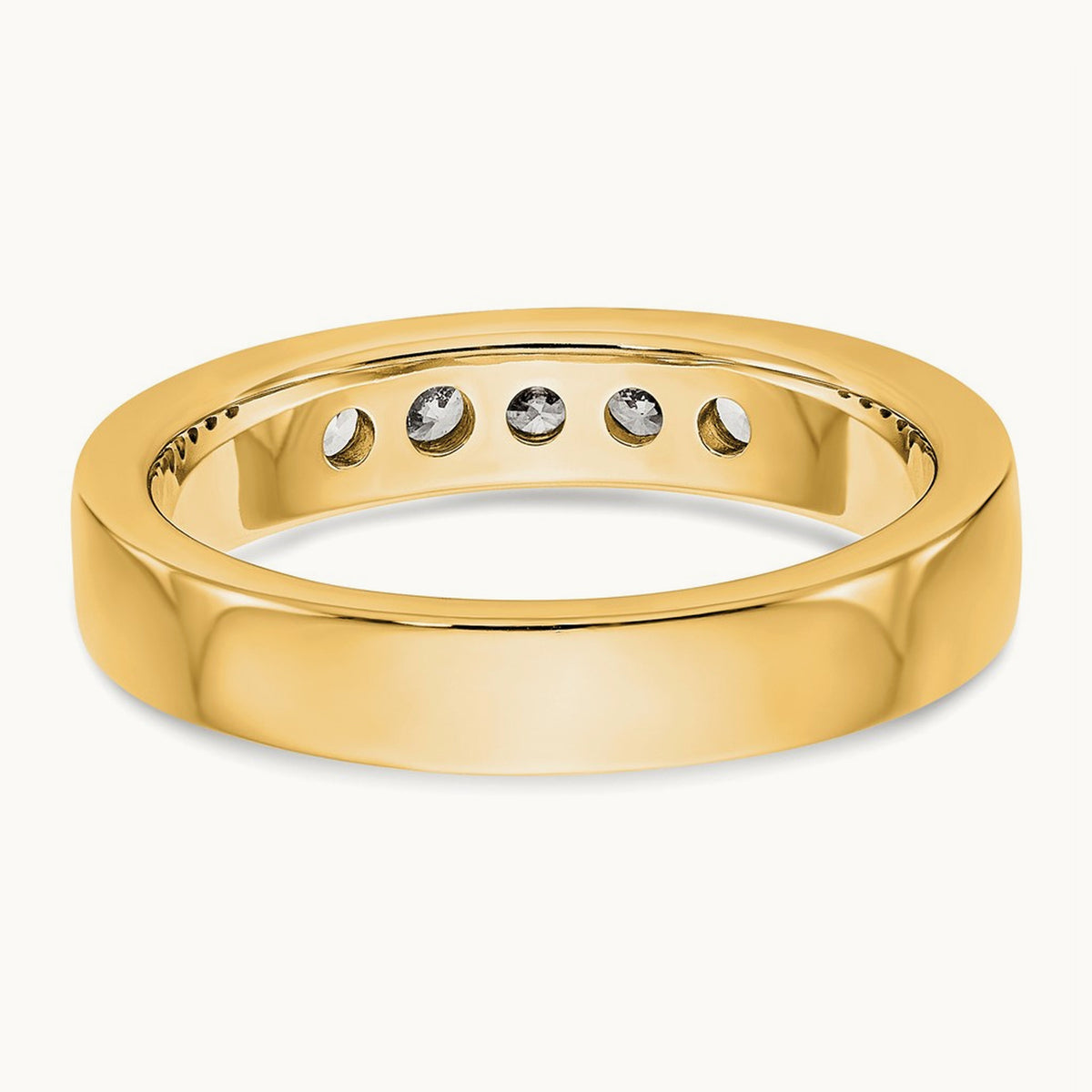 Setting: 5- Stone Closed Channel Band Mounting, 2.6mm, 14K Gold — 14K Yellow Gold