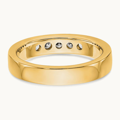 Setting: 5- Stone Closed Channel Band Mounting, 2.6mm, 14K Gold — 14K Yellow Gold