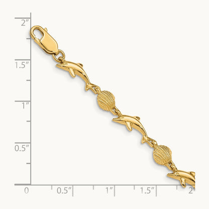 Dolphin and Shell Bracelet — 7mm