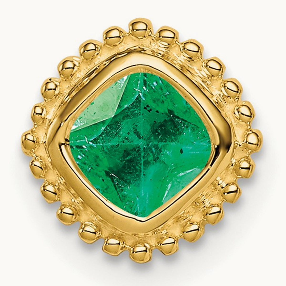 Cushion Emerald Chain Slide, 14K