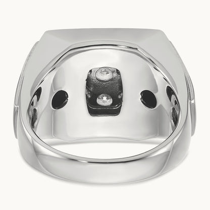 IBGoodman Men's Polished Diamond Square Cluster Ring, 14K Two-tone