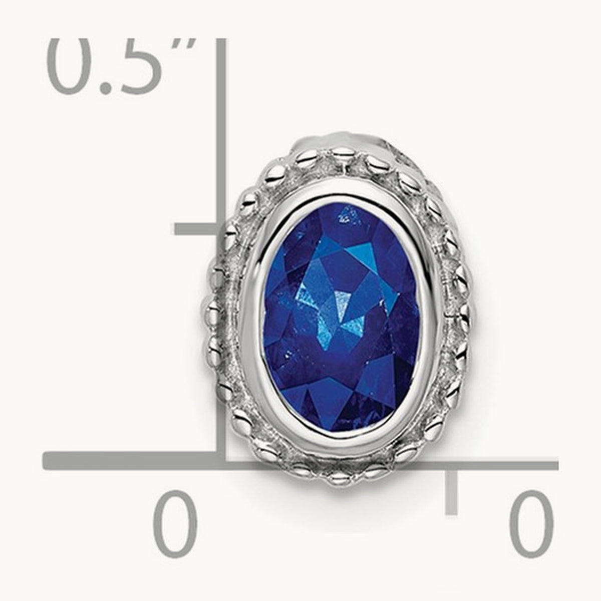 Oval Sapphire Chain Slide, 14K White Gold