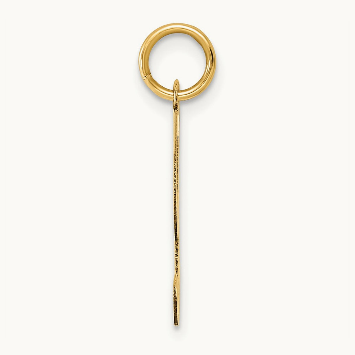 Large Fancy Script Initial Charm — 14K Yellow Gold, K