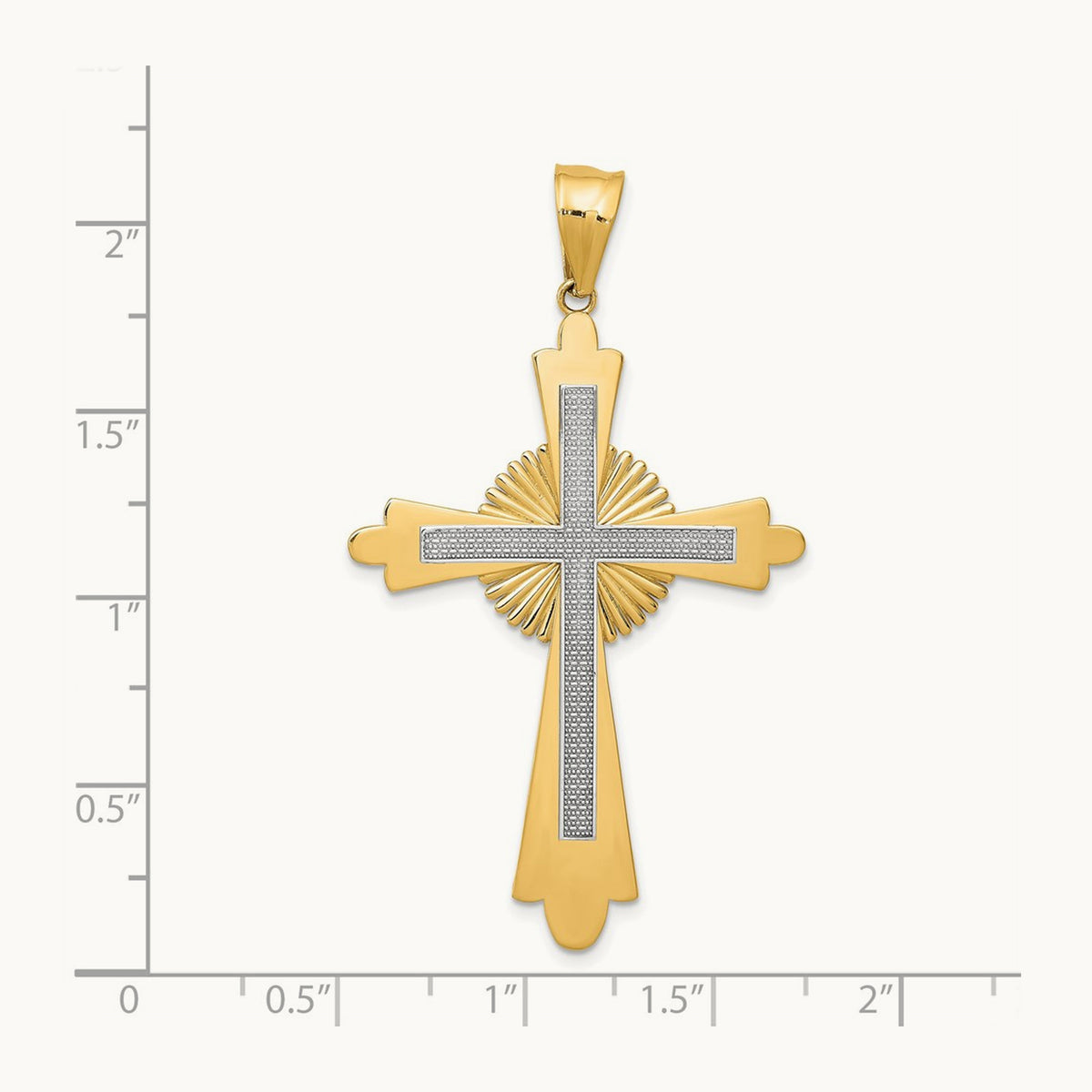 Polished Cross Pendant, 14K Two-tone