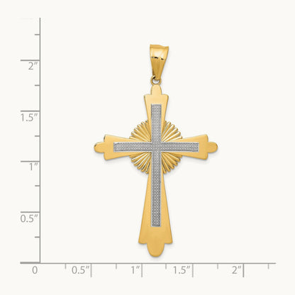 Polished Cross Pendant, 14K Two-tone