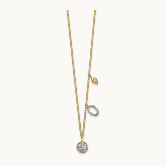 Diamond Circles 18 inch Necklace, 14K