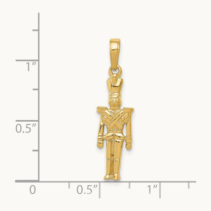 Polished 3-D Toy Soldier Pendant, 14K