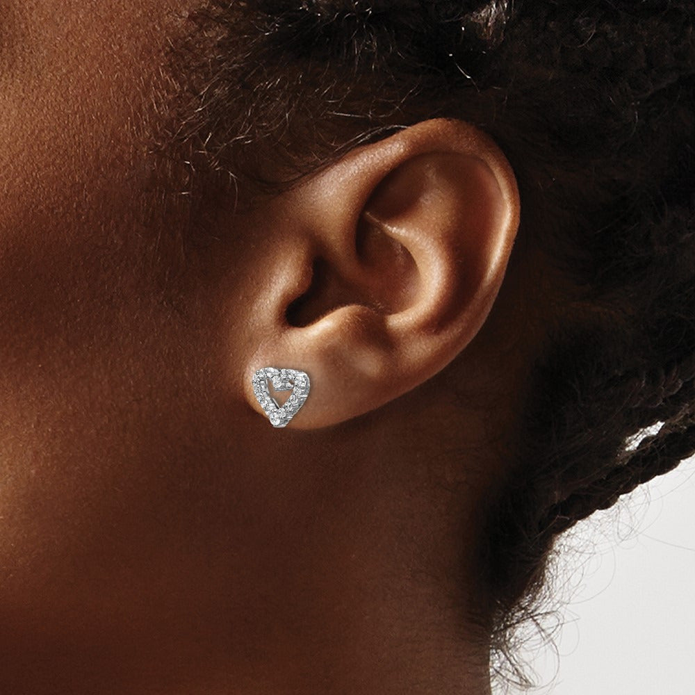 Heart Post Earrings, 0.50 ct tw Lab-Grown Diamond
