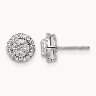 Marquise Halo Post Earrings, 0.50-1.50 ct tw Lab-Grown Diamond — 1/2 ct, VS/SI (Great), 14K White Gold