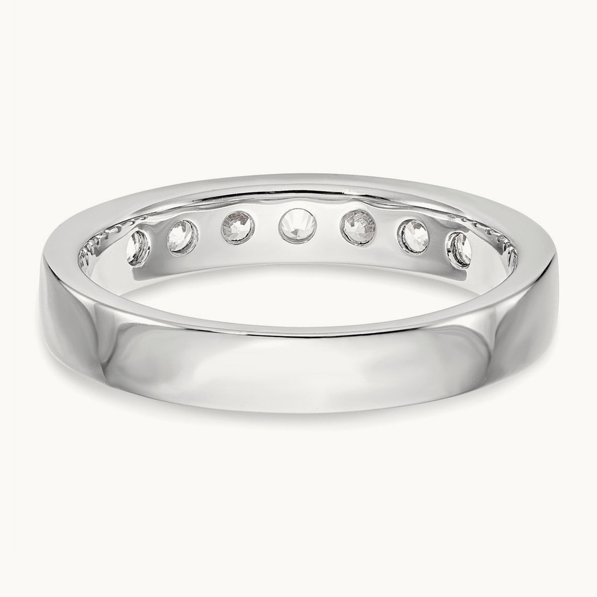 7- Stone Closed Channel Band Mounting, 2.6mm, 14K White Gold