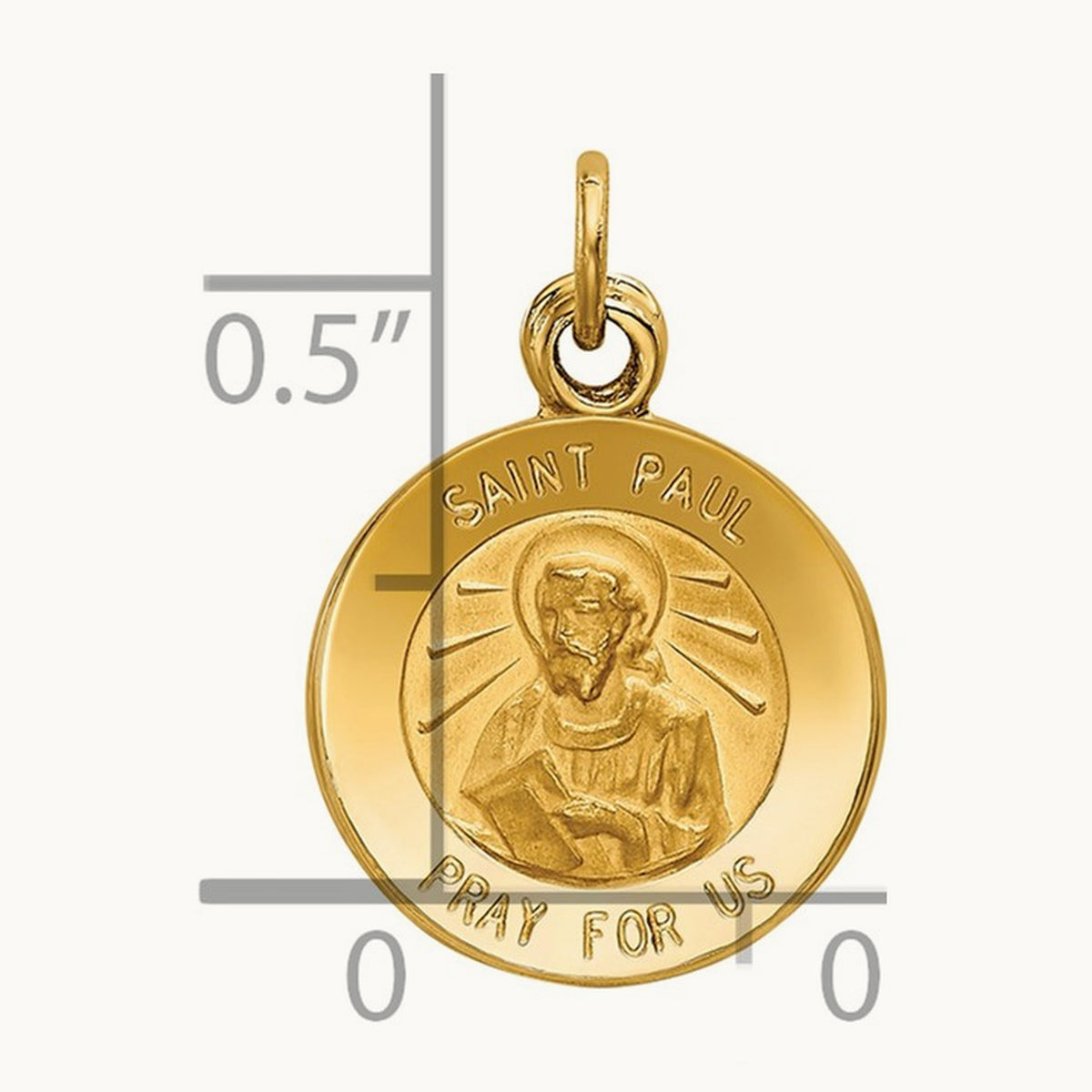 Saint Paul Medal Charm, 14K