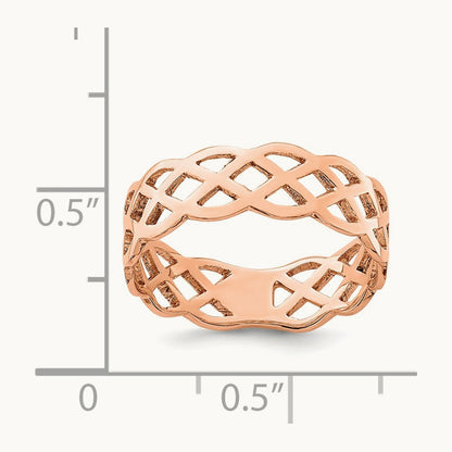 Polished Weave Ring — 14K Rose Gold