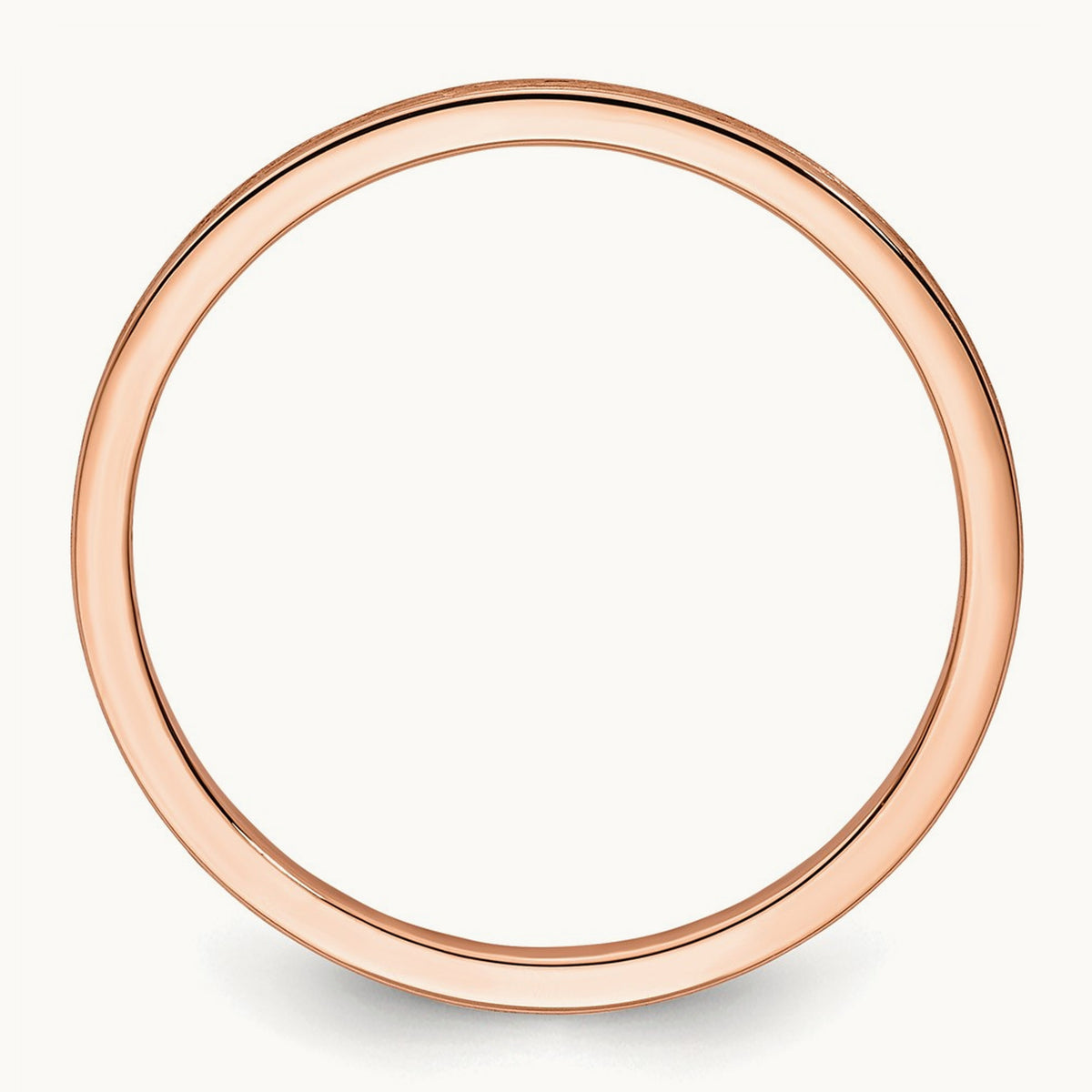 Flat Satin Stackable Band — 14K Rose Gold