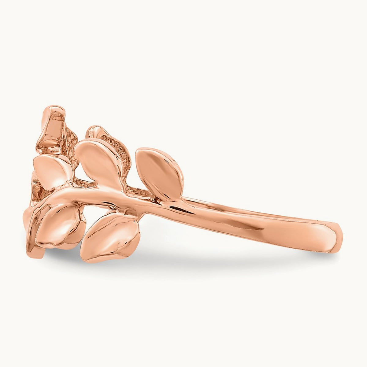Polished Leaf Ring — 14K Rose Gold, 7