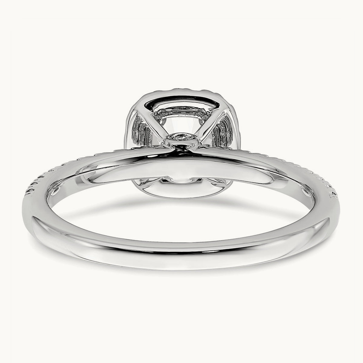 Round Halo Engagement Ring, 0.75-1.00 ct tw Lab-Grown Diamond — 3/4 ct, 14K White Gold