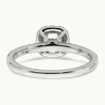 Round Halo Engagement Ring, 0.75-1.00 ct tw Lab-Grown Diamond — 3/4 ct, 14K White Gold