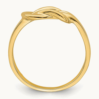Polished Freeform Love Knot Ring, 14K