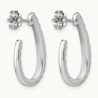 In/Out J-Hoop Hoop Earrings, 1.00 ct tw Lab-Grown Diamond