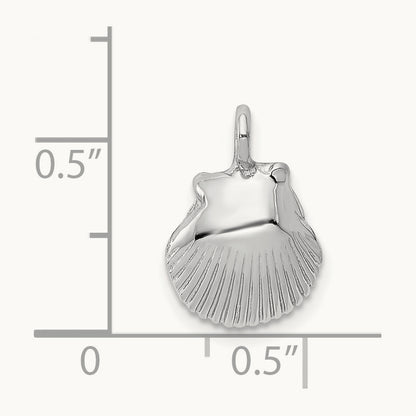 Seashell Pendant, 14K White Gold