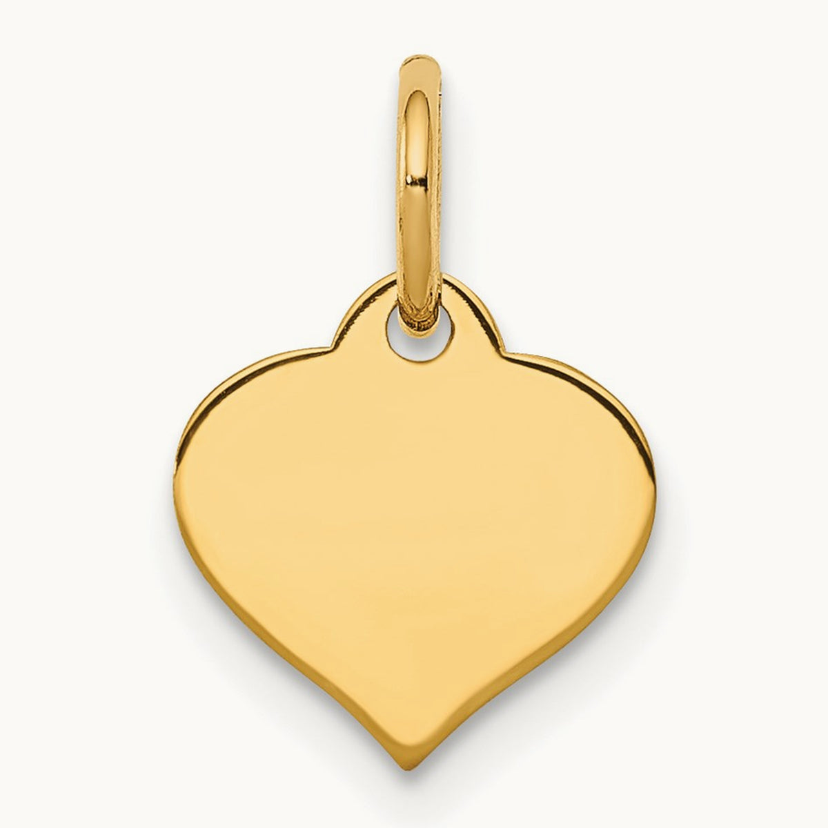 Heart Disc Charm, 14K