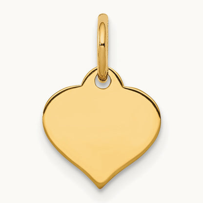 Heart Disc Charm, 14K
