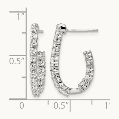 In/Out J-Hoop Hoop Earrings, 1.00 ct tw Lab-Grown Diamond