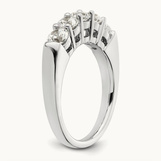 5-Stone Diamond Band, 14K White Gold