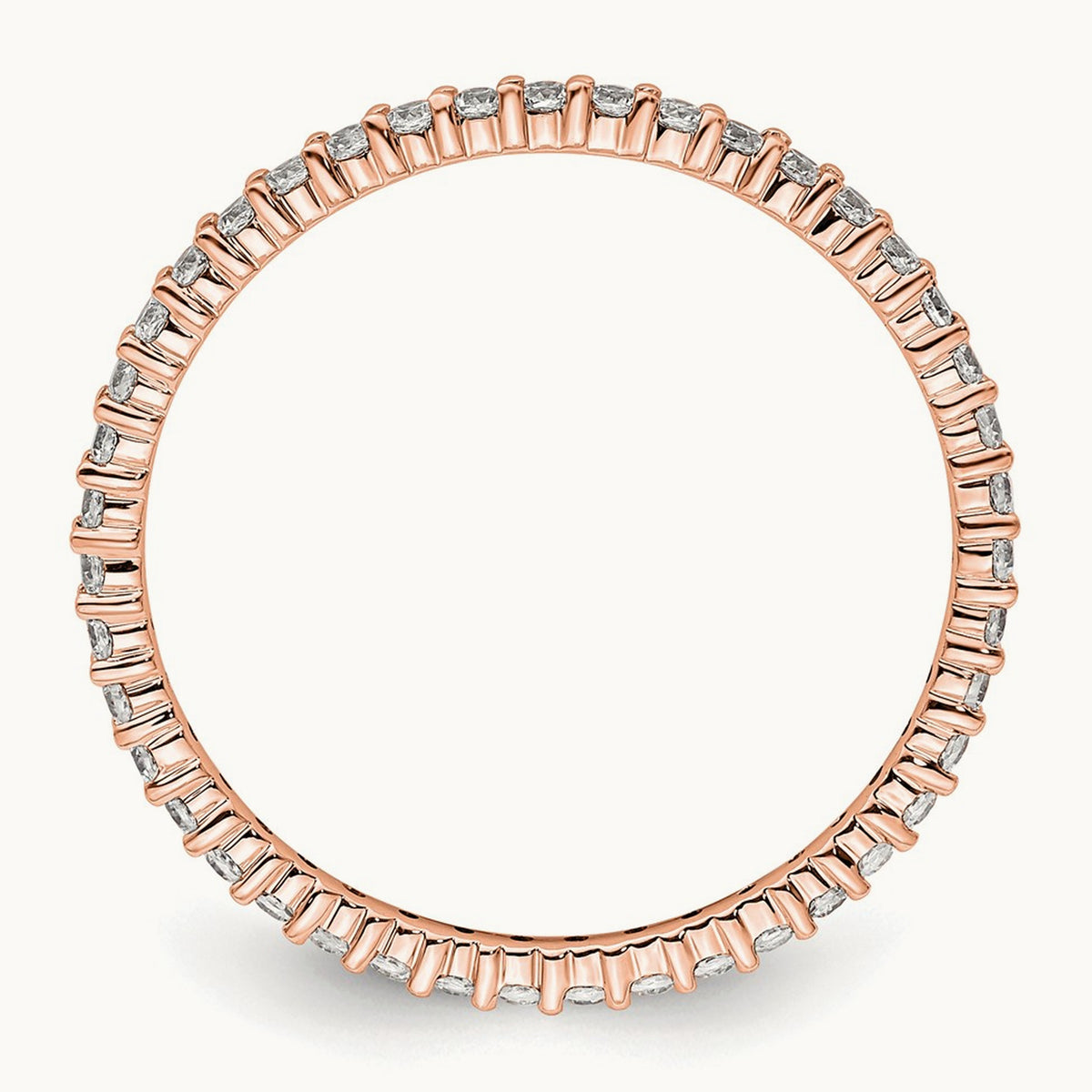 Polished Shared Prong Diamond Eternity Band — 14K Rose Gold, 0.5 ct, 9