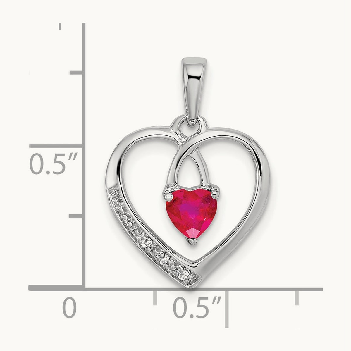 Ruby and Diamond Heart Pendant — photo set