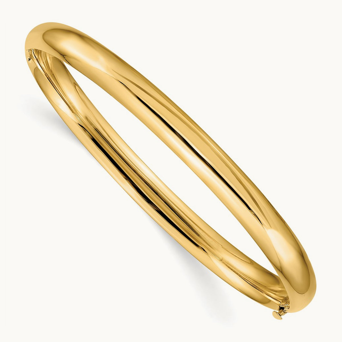 4/16 High Polished Hinged Bangle Bracelet, 14K
