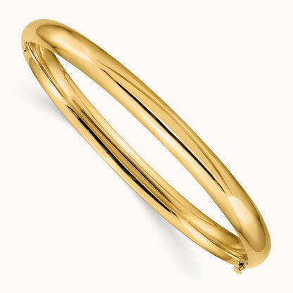 4/16 High Polished Hinged Bangle Bracelet, 14K