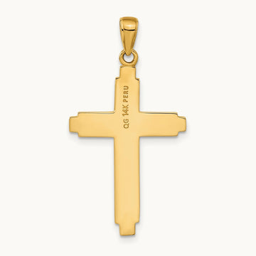 Solid Cross Pendant — 14K Yellow Gold
