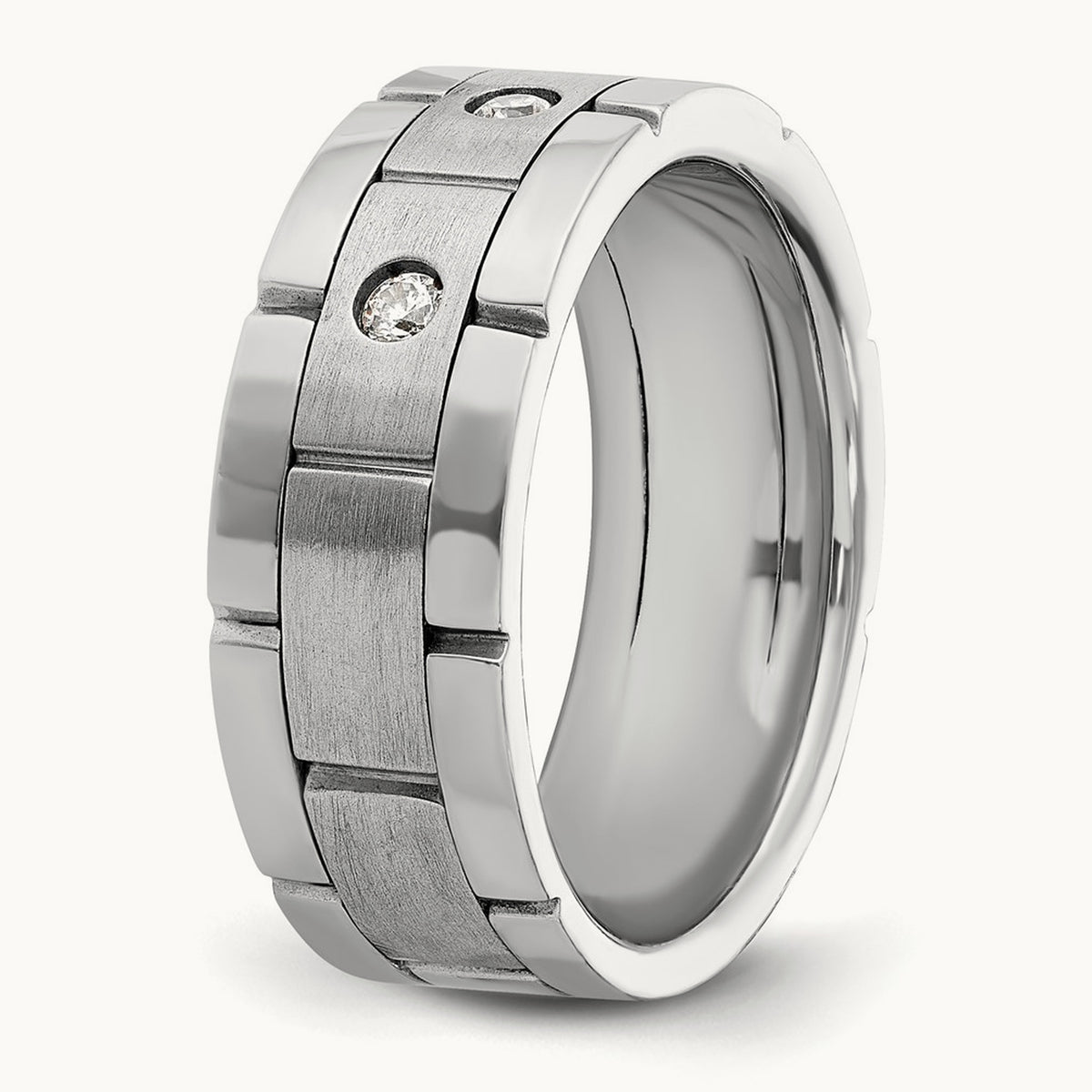 3 Stone Men's Ring, 0.15 ct tw Lab-Grown Diamond