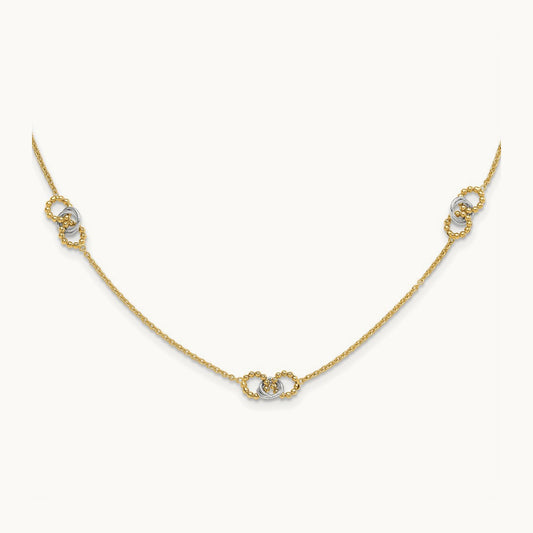 16in w/2in ext. Necklace, 14K Two-tone