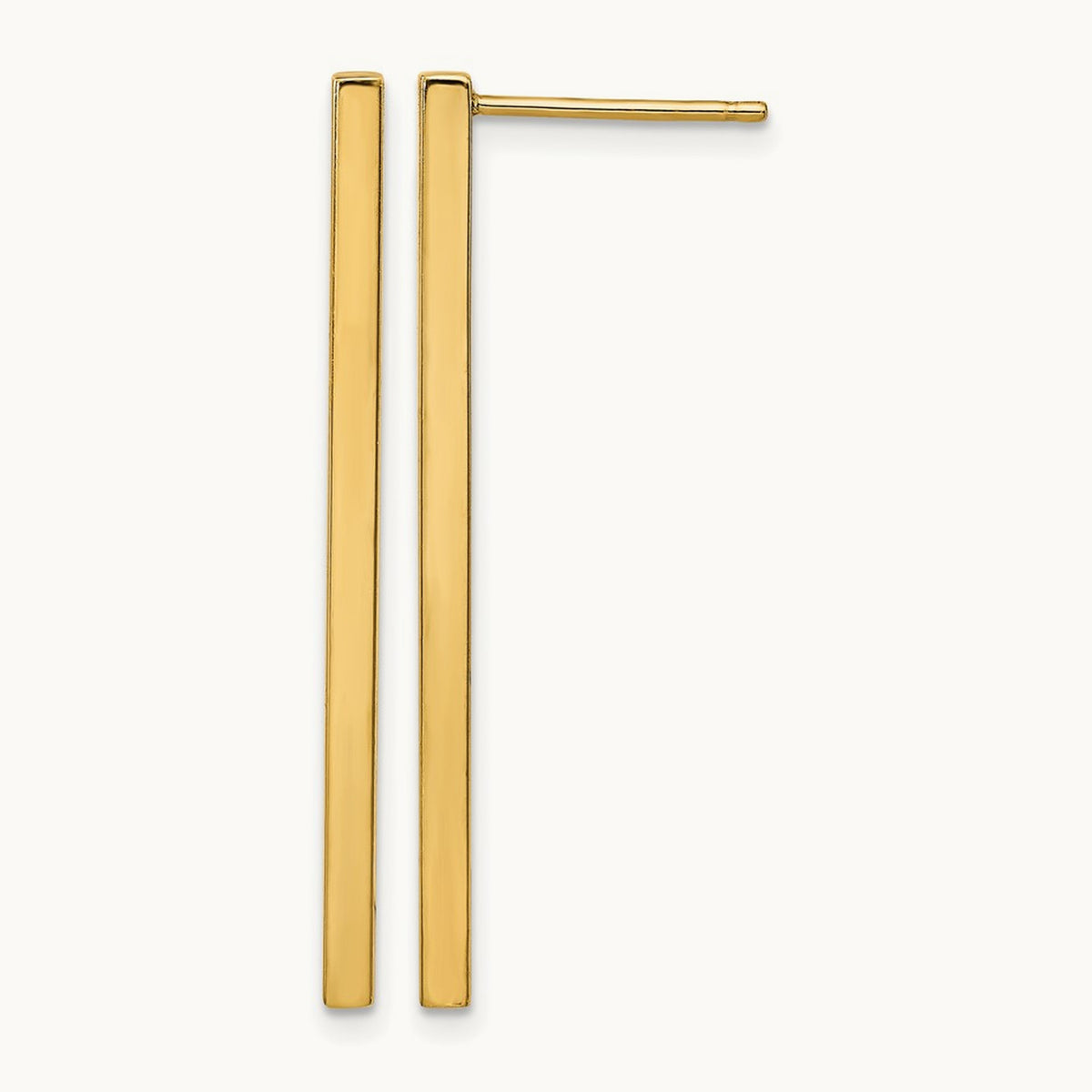 Polished Post Dangle Bar Earrings, 14K — Leslie's
