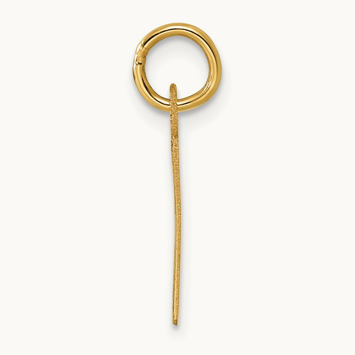 Slanted Block Initial Charm — 14K Yellow Gold, E