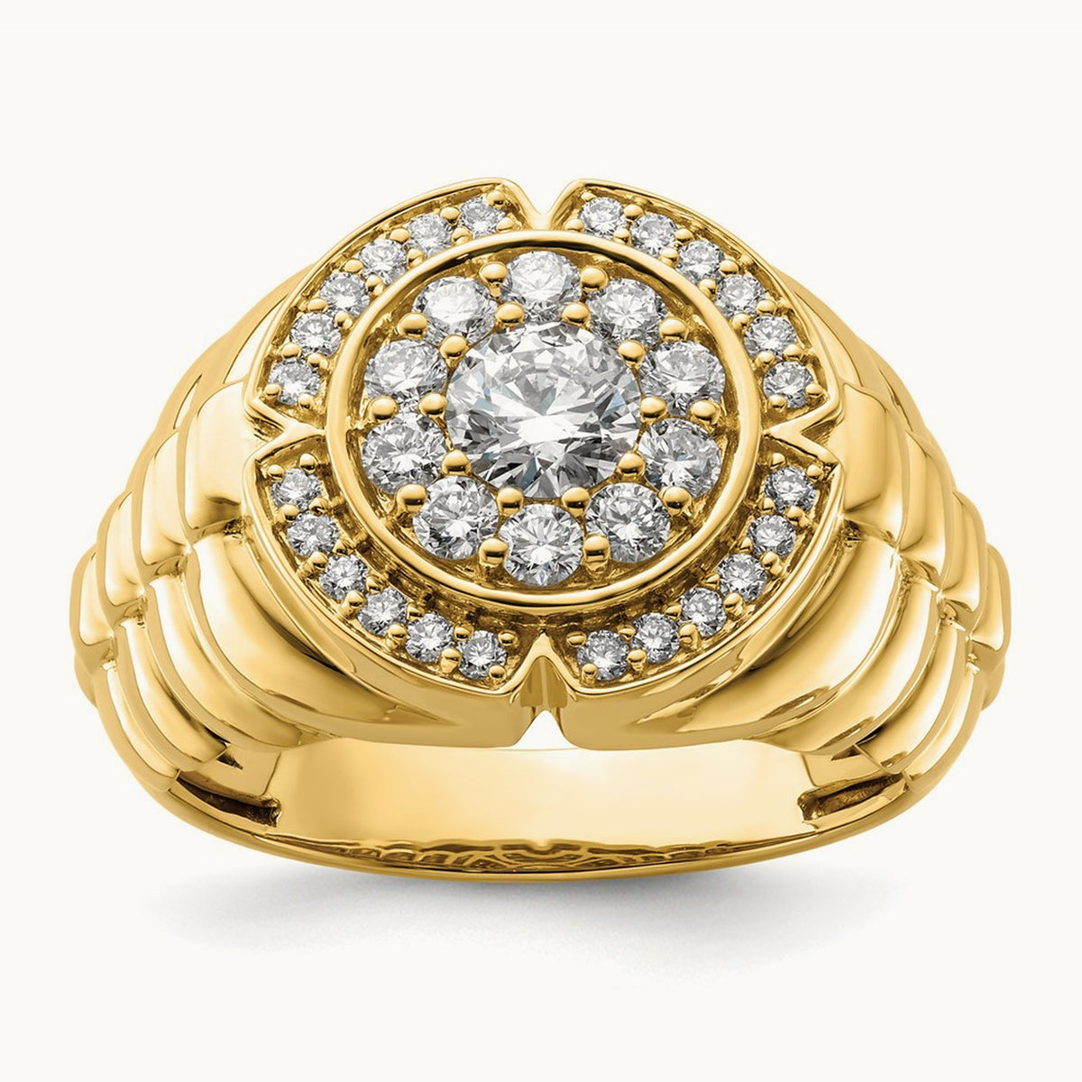 Men's Cluster Ring — 10K Yellow Gold, 10