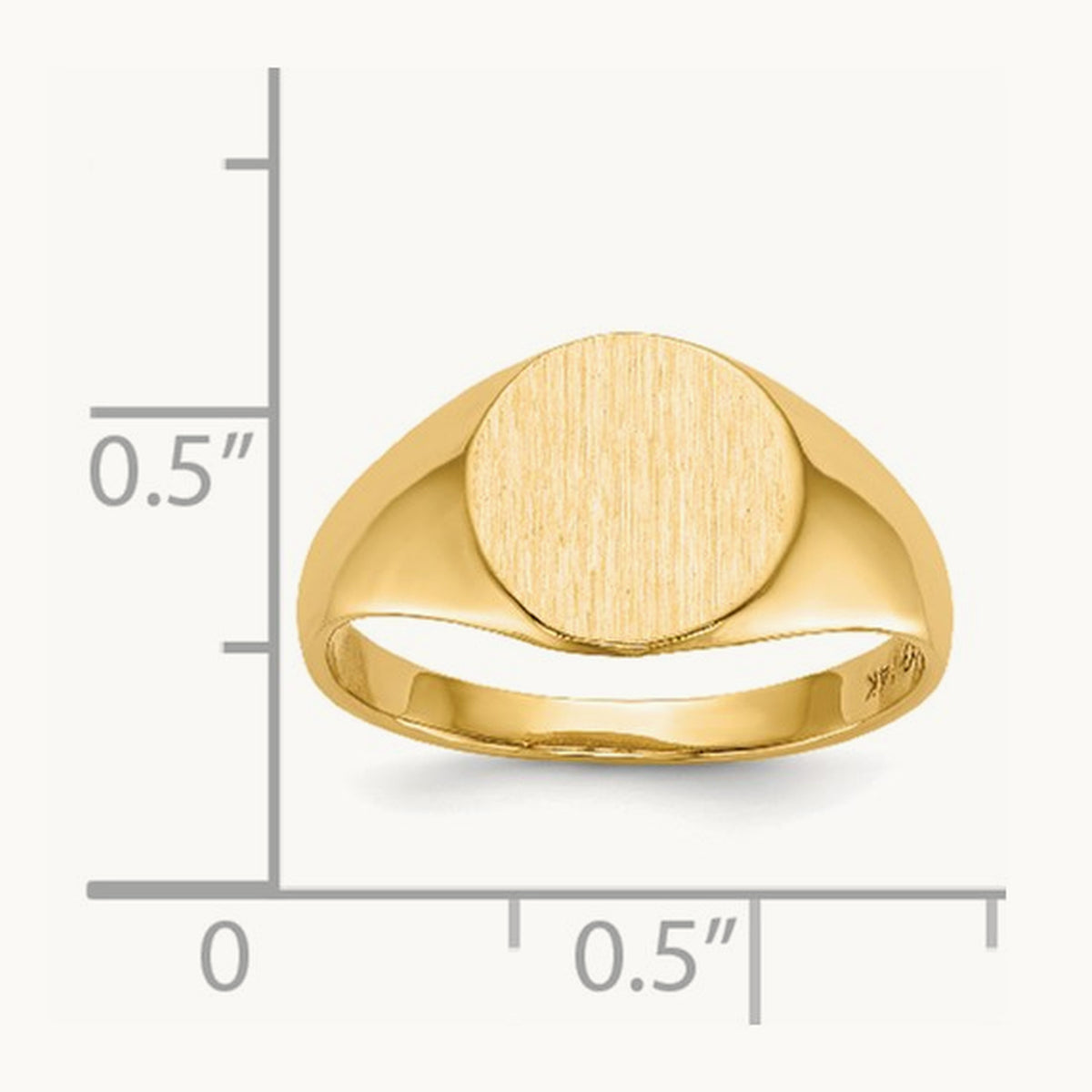 9.5x10. Open Back Signet Ring, 0mm, 14K
