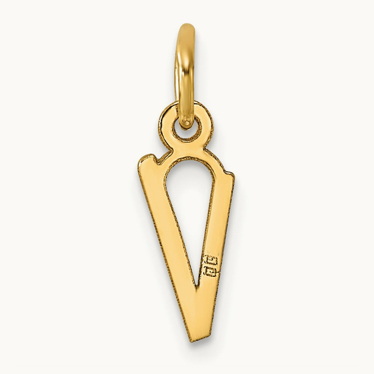 Small Slanted Block Initial Charm — 14K Yellow Gold, V