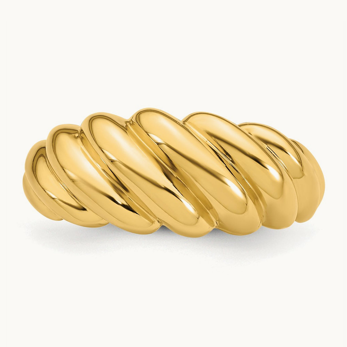 Polished Twisted Domed Ring, 14K