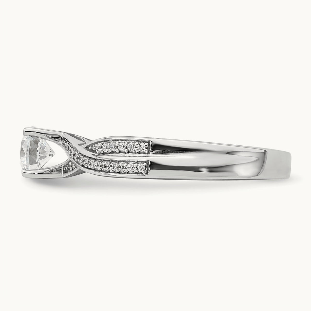 Round Criss-Cross Engagement Ring, 0.50 ct tw