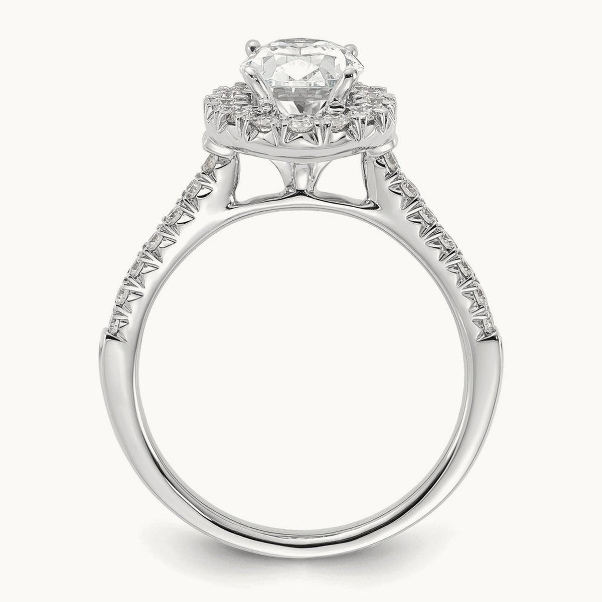 Oval Halo Engagement Ring, 0.25-2.50 ct tw Lab-Grown Diamond — 14K White Gold (2)