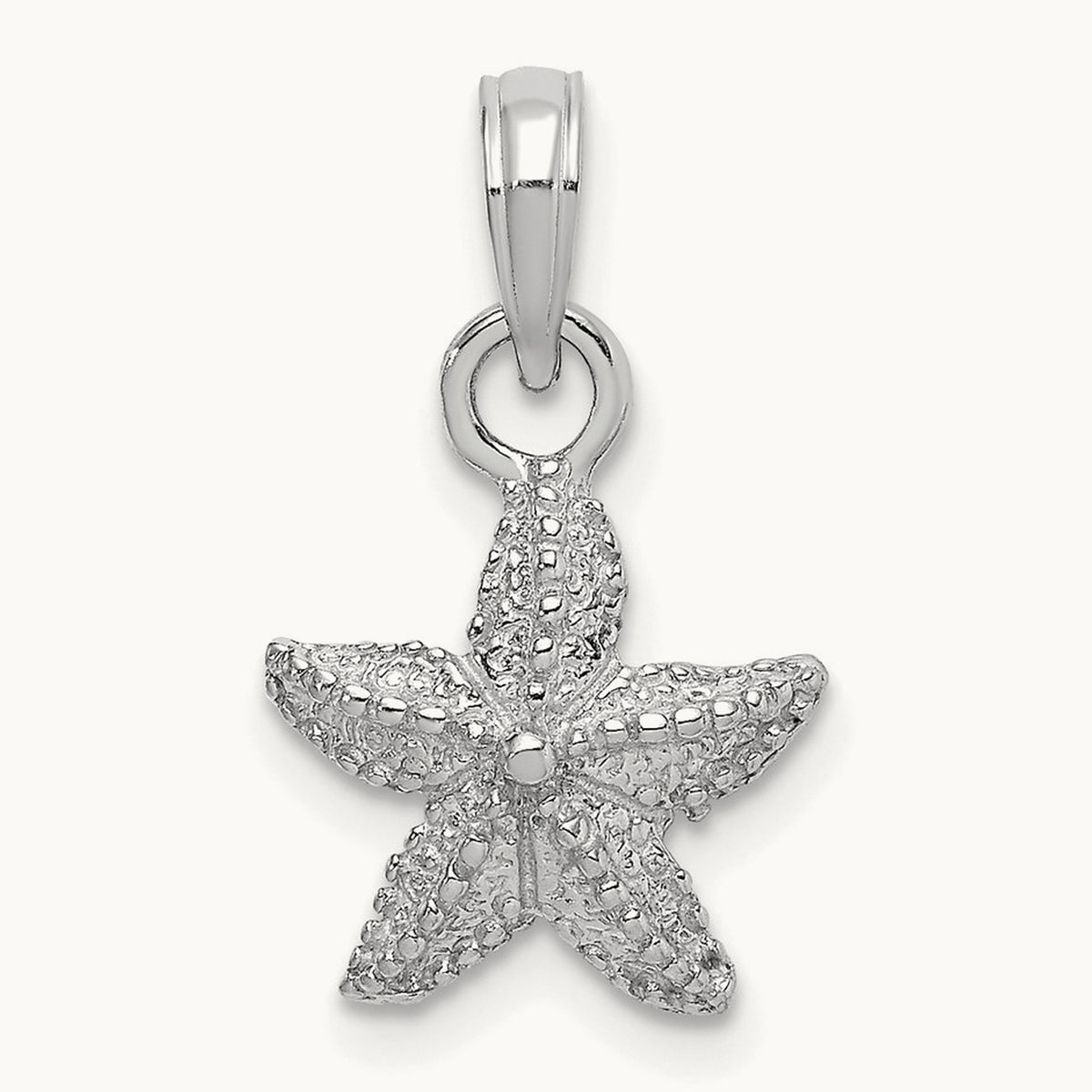 Starfish Charm, 11.9mm wide in 14K White Gold